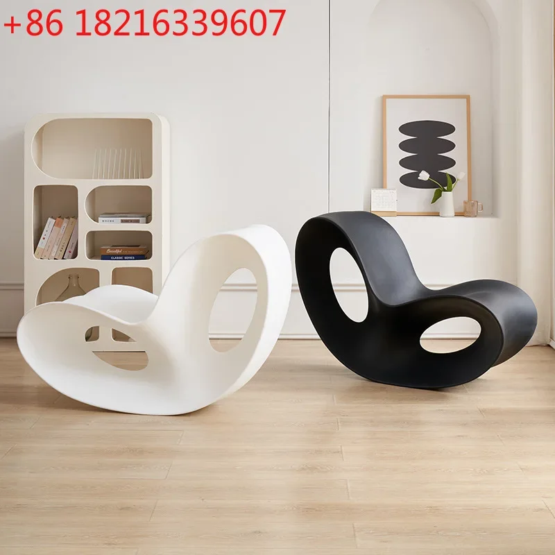 YAO Modern Voido Design Rocking PE Plastic Lounge Chair Rotational-molded Polyethylene Lazy Sofa Chair Ins Post-modern Homestay