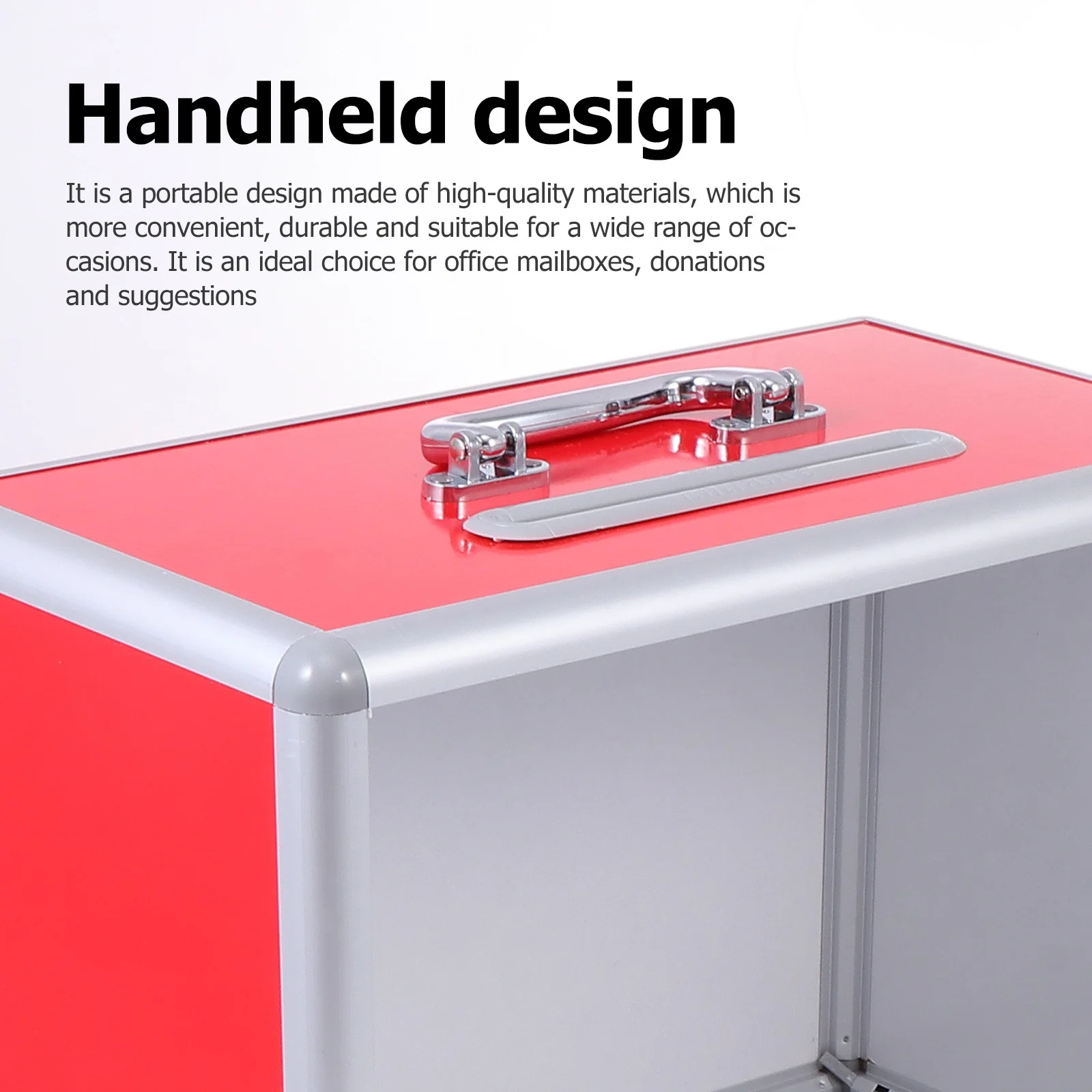 

Ballot Red Aluminum Alloy Edges Portable Voting Box For Election Polling Storage Multipurpose Box Lightweight Decorative