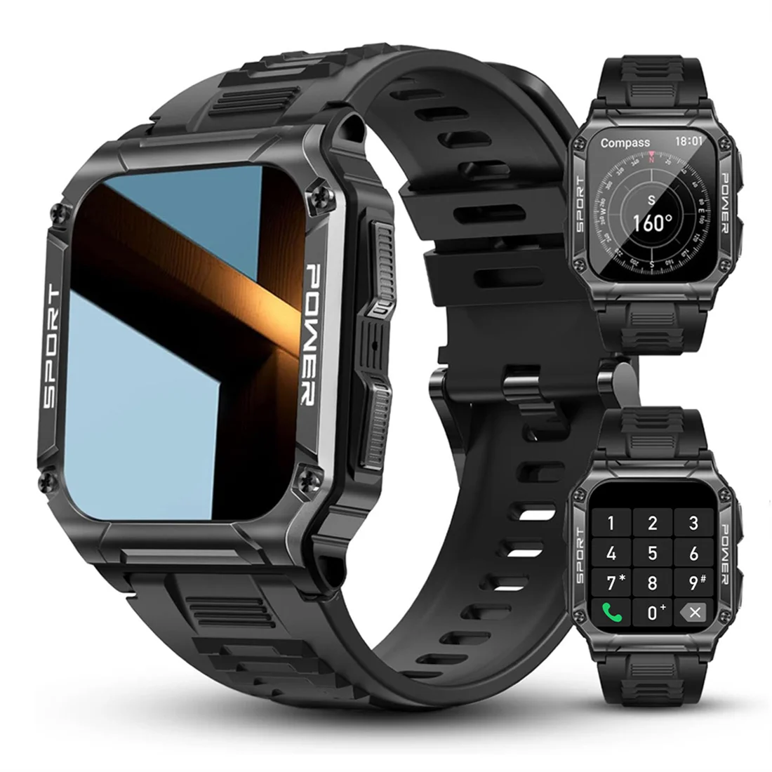 البوصلة ساعة ذكية الرجال بلوتوث دعوة جهاز تعقب للياقة البدنية IP68 مقاوم للماء ساعة ذكية لنظام أندرويد iOS السنة الجديدة/هدايا عيد الحب