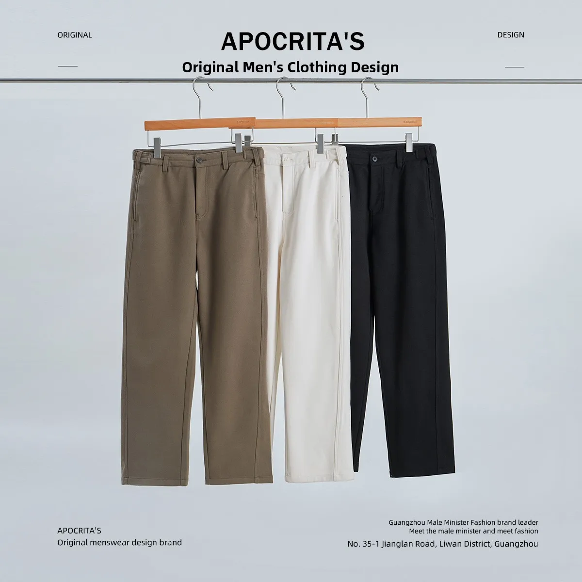 

Men's Woolen Straight Leg Casual Pants Autumn Winter Korean Sle Loose Busin Leisure West Pants Long Trousers