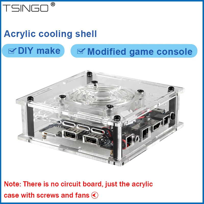 Acrylic Cooling Shell Video Game Console Modification DIY Manual Assembly with Color Cooling Fan Suitable for X Pro / X Pro max