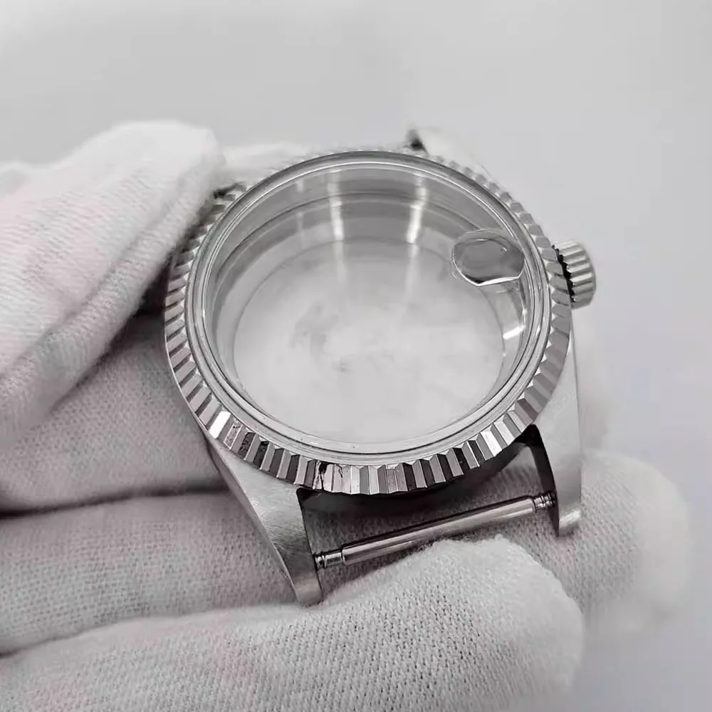 NH35 Case 36mm, Acrylic Glass Stainless Steel Watch Case for NH35 NH36 4R Movement, 3ATM Waterproof, Solid Bottom Shell