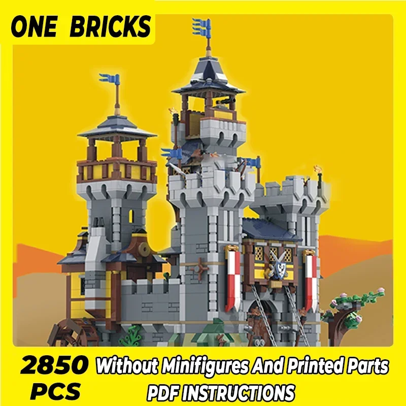 Moc Building Blocks Castle Model Black Falcon's Castle Technical Bricks DIY Assembly Construction Toys For Child Holiday Gifts