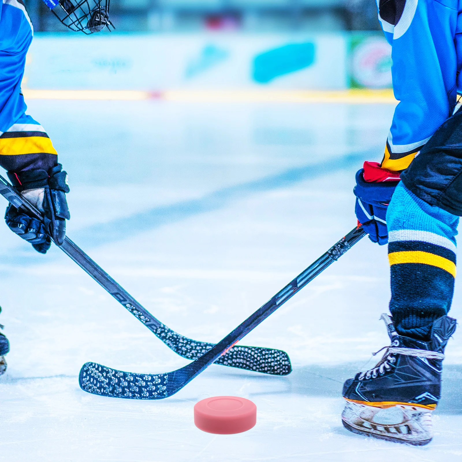 2Pcs Ice Hockey Pucks Competition and Skill Development Lightweight Portable Puck Set for Floor Table