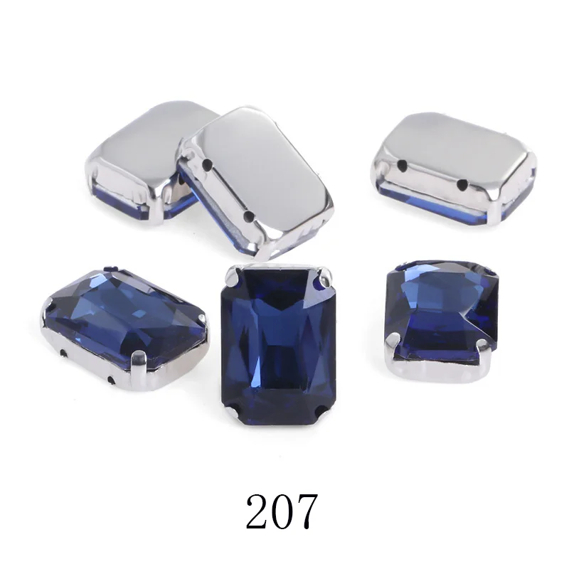 Kleuren Drop Crystal Stone Met Silver Base Claw Voor Trouwjurk Schoenen Tassen Decoratie Strass Voor Handwerken Ambachten Strass