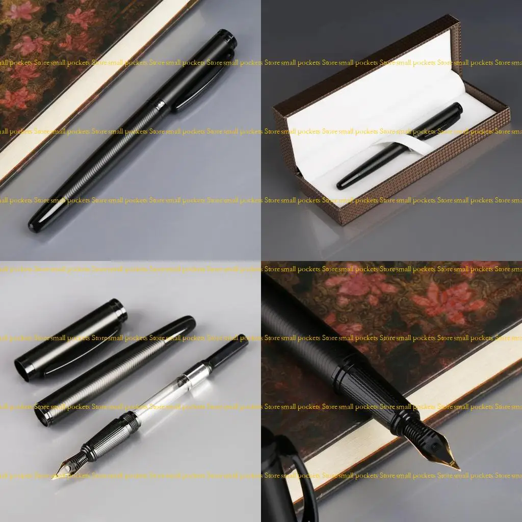 

R1WD 737 Black Fountain Pen 0.5mm Metal Business School Office Stationary Gift
