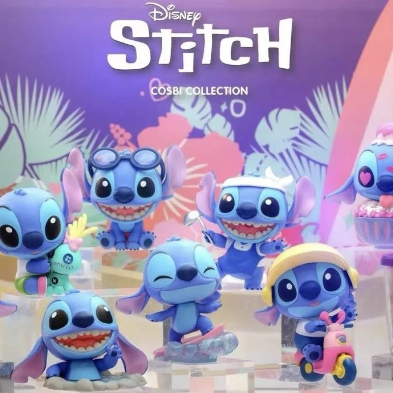 Scatola cieca a sorpresa Disney Stitch Set completo di gelato nascosto Bambole di cartoni animati Ornamenti per il desktop Scatola misteriosa Kawaii