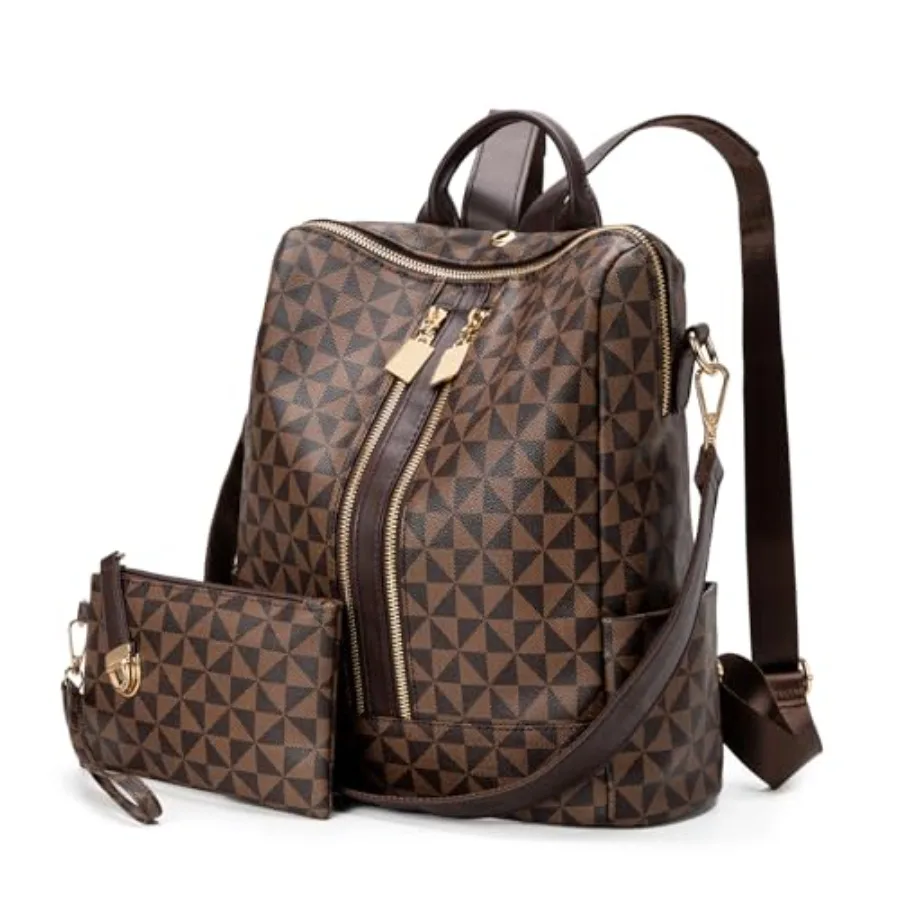

Fashion Backpack Purse for Women Designer Convertible Travel Backpack PVC Shoulder Bag with Wallet