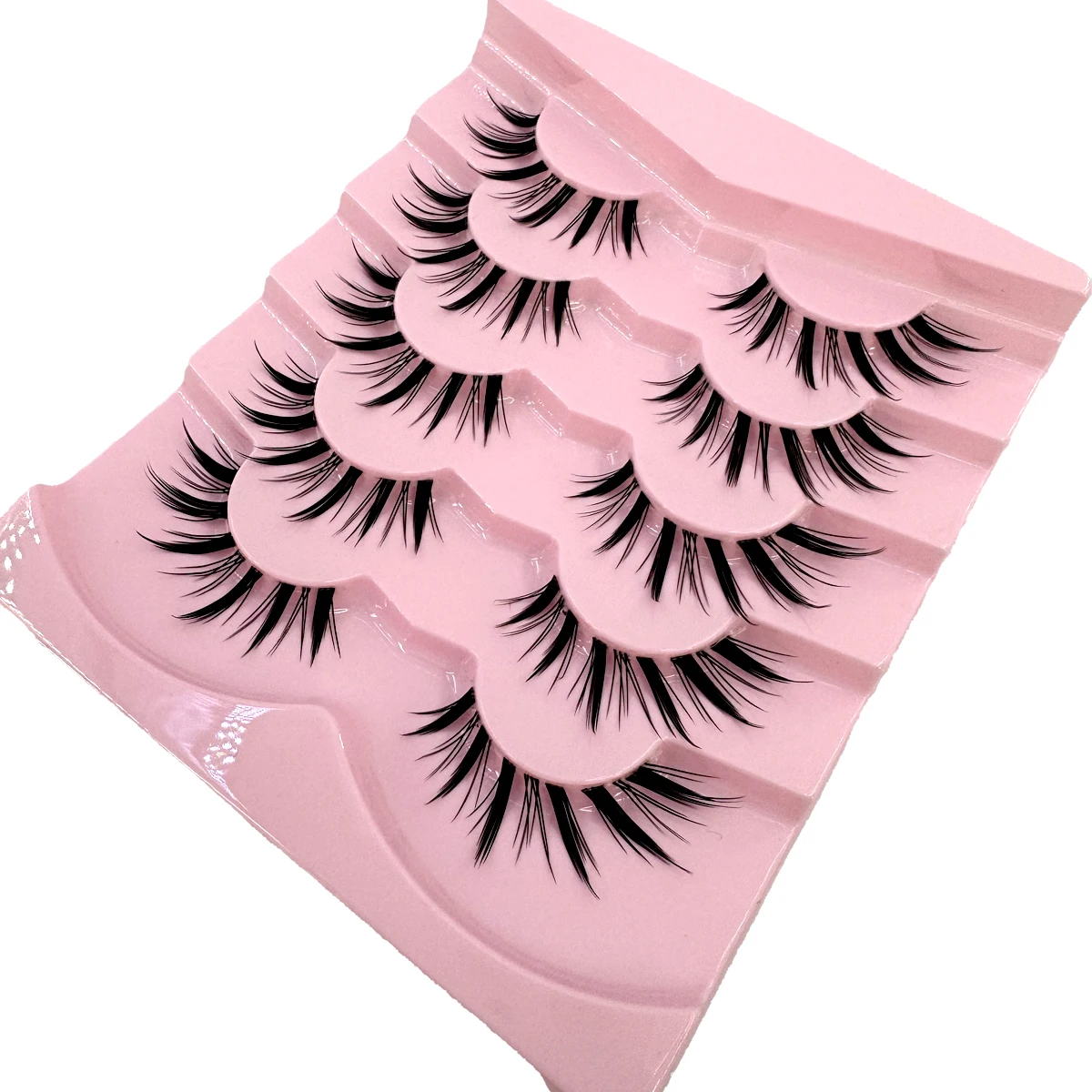 5 paia di ciglia finte in visone per giochi di ruolo anime, ciglia complete naturali, nastro trasparente, estensione ciglia morbide