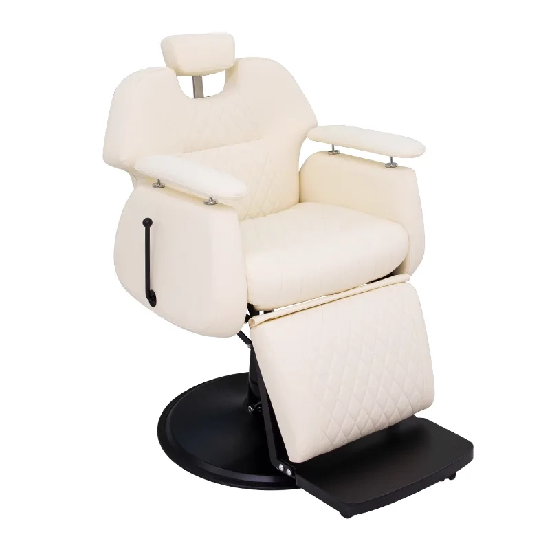 مجموعات أثاث صالون التجميل الراقية، سرير شامبو، كراسي ومرايا لتصفيف الشعر باللون البيج