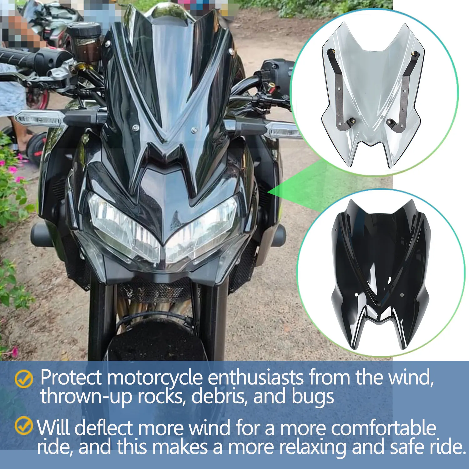 

Для Z650 лобовое стекло дефлектор ветра воздушный экран щит Kawasaki Z 650 2020 2021 2022 2023 2024 аксессуары для мотоциклов