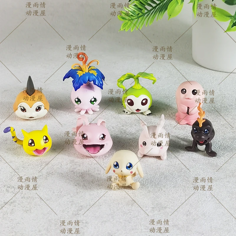 

9 Pcs/set Digimon 2-5.5cm Q Ver. Childhood Mini Koromon Gabumon Pyocomon Mochimon Palmon Tokomon Gabumon Plotmon Gift Toy Dolls