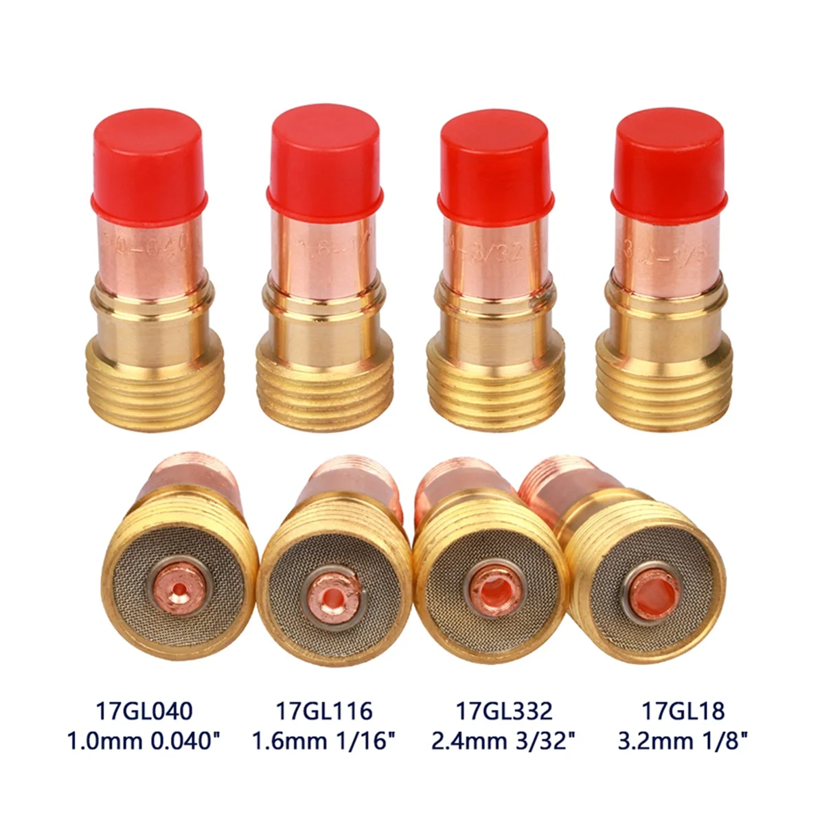 AA98 30Pcs TIG Welding Torch Accessories Stubby Gas Lens 4 -12 Cup Kit for -17/18/26 Torch Welding Supplies 3.2mm