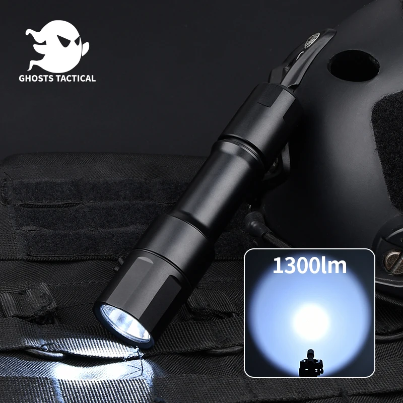 Tactical MCH Handheld Flashlight Cloud defensive Weapon Scout Light Powerful Portable Torch Rechargeable Outdoor Camping Hunting