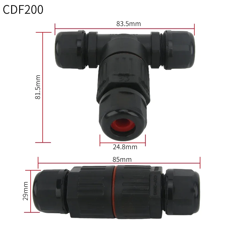 IP68 I/T Shape Waterproof Connector 2/3/5 Pin Wire Connectors Quick Screw Connect Push-in Terminals Electric Junction Box