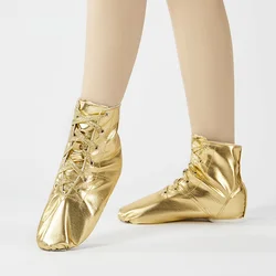 Gold Silver Dance Shoes Woman Men Children Girl Modern Outsole Soft Ballet Jazz Sneakers Canvas Female Dancing Fitness Sport