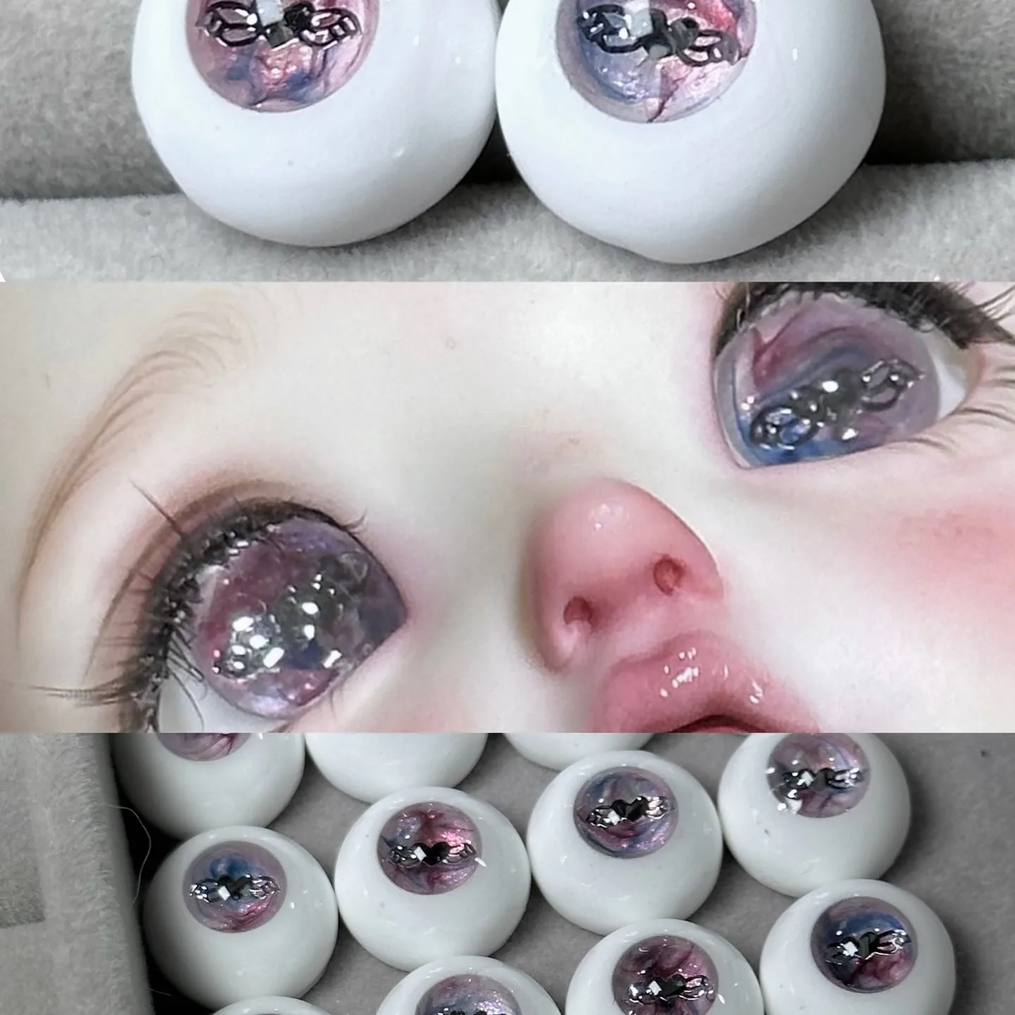 

14mm BJD Gypsum Eyes Imitation Glass Clear Bright Diamond Toy Eyeball 1/4 1/6 Accessories