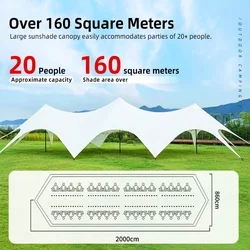 20x8.6x4.5m Large Party Event Beach Star Tent Waterproof Outdoor Picnic Spire Pyramid Canopy