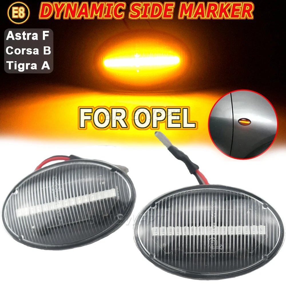 2Pcs Car Dynamic LED Side Marker Lihgt Turn Signal Lamp For Opel Corsa B C Astra F Combo B C Meriva A Car Accessories image 4