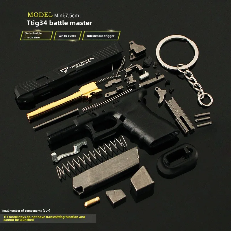 Mini dije de pistola 1:3, llavero de modelo de Metal de nailon semialto extraíble TTI G34 Combat Master Glock