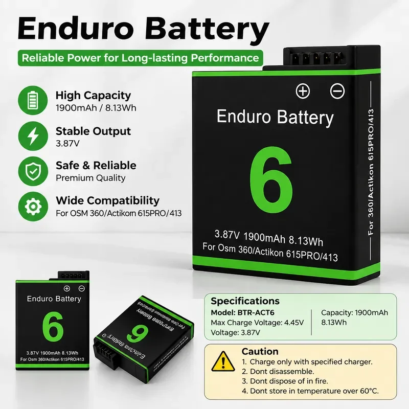 for DJI Action 6 5 Pro 4 3 Battery Long Life Replacement for Osmo 360 Action Camera High Capacity Rechargeable Li-ion