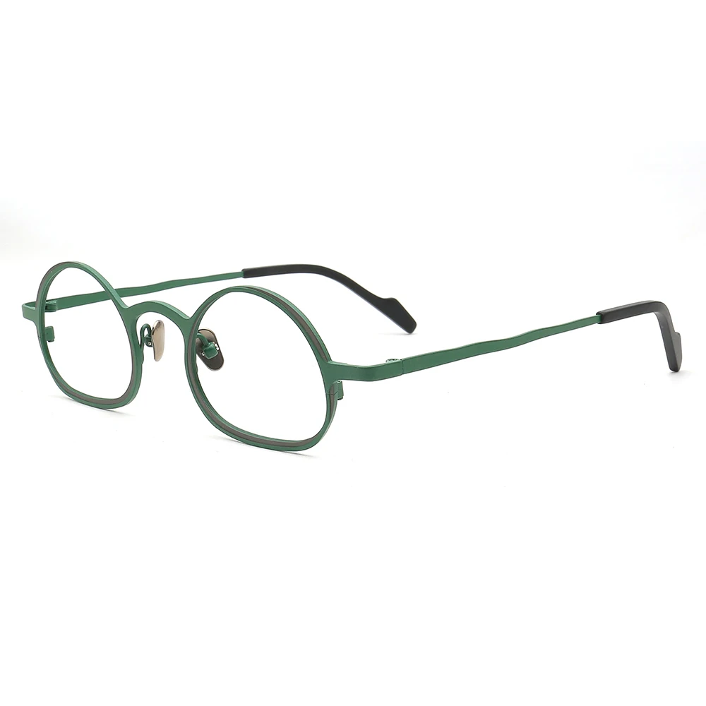 Vintage Round Titanium Eyeglasses Frames Women Pink Optical Glasses Frames Men Prescription Green Spectacles Nerd Eyewear