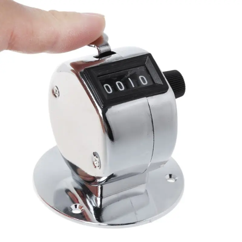 Hand Tally Counter โลหะสำหรับ Case Mechanical Clicker 4 หลัก Manual Mechanical Counter สำหรับโรงเรียนกอล์ฟ & Knittin