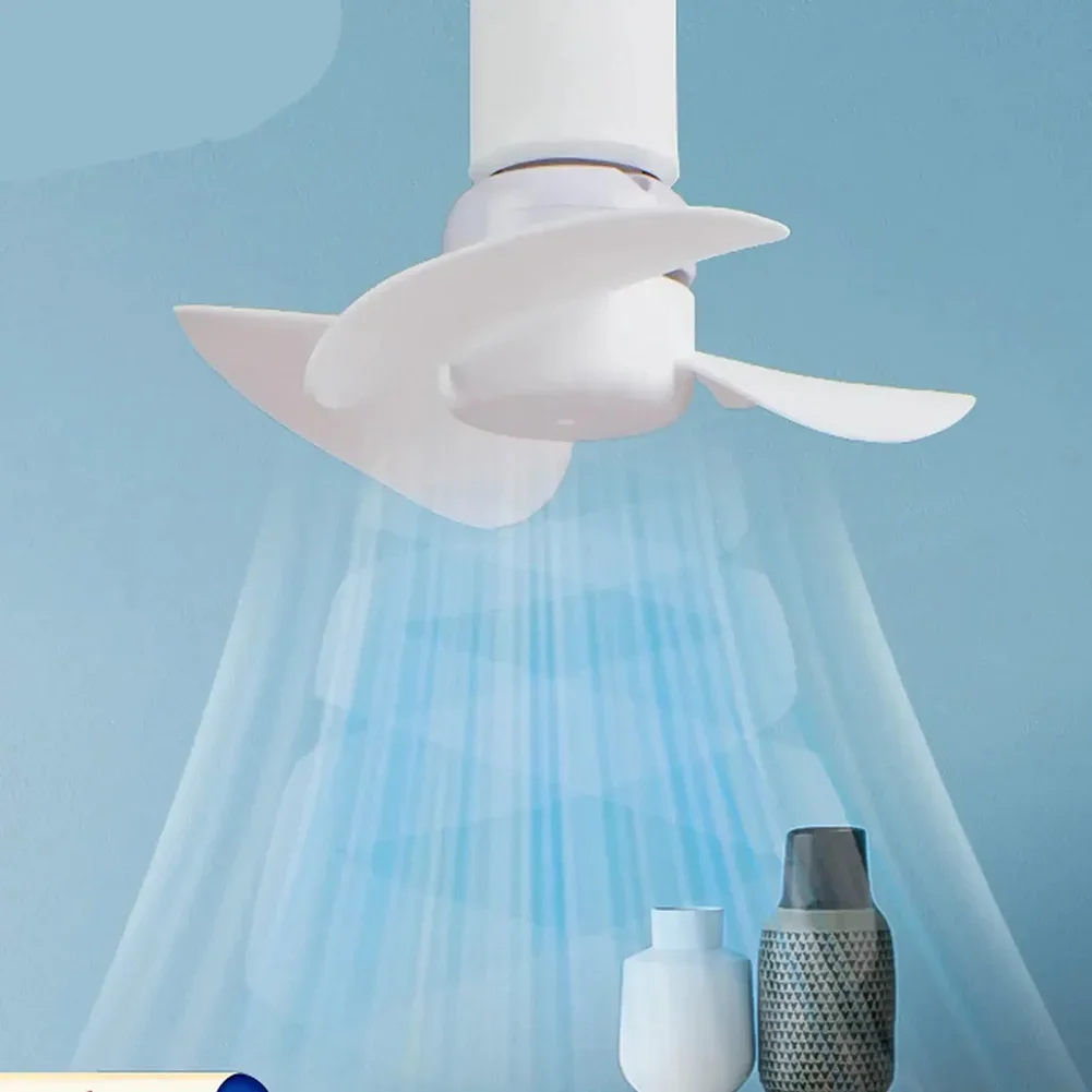 2025 New Mini Ceiling Fan 10W E27 Base Ceiling Fans With Hose Extender Light Bulb Fan For Bedroom Living Room Cooling Fan