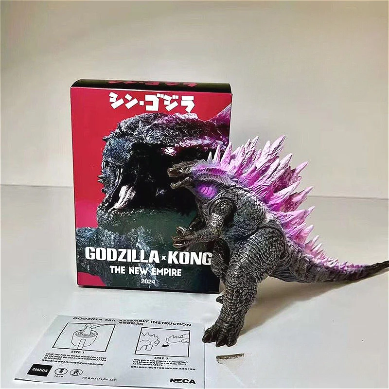 Godzilla vs kong 2 o novo império novas cores titan godzilla 16cm cola macia monstro rosa volta figura de ação modelo brinquedos presente