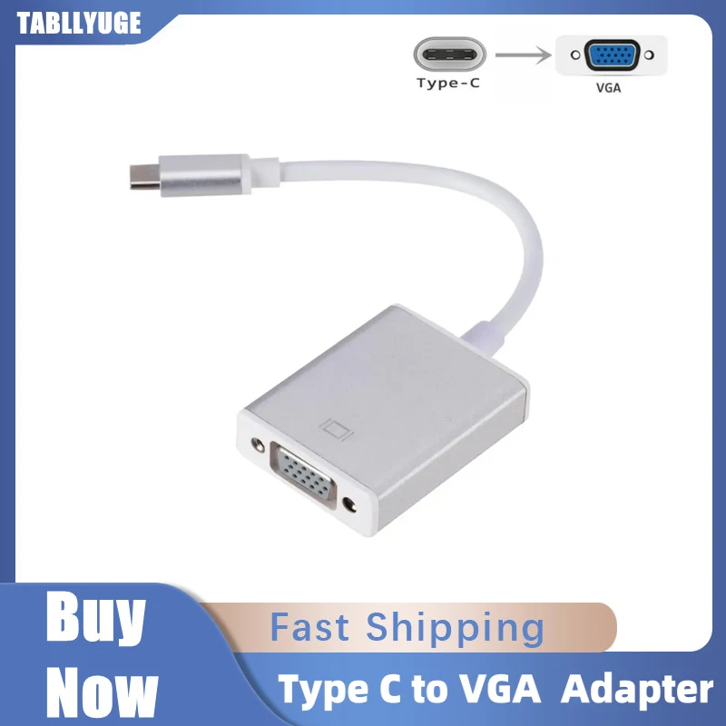 TABLLYUGE Type C to Female VGA Adapter Cable USB 3.1 to VGA Adapter for New Macbook Surface Pro Hot Sales USB C TO VGA Converter