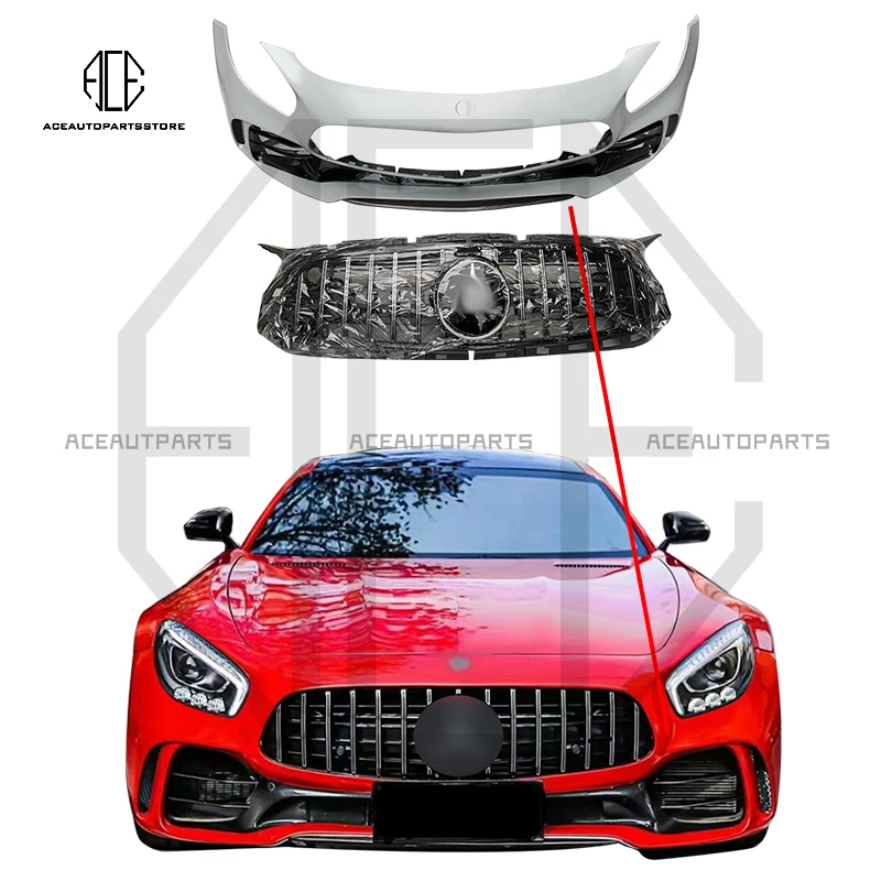 

Для Benz GT AMG Upgrade GTR Style Body Kits Передний бампер автомобиля Передняя решетка Передняя губа Комплекты кузова Автозапчасти