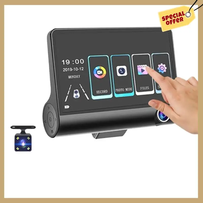 Pantalla táctil de 4 pulgadas para coche DVR 1080P Dash Cam cámara frontal interior visión nocturna grabación en bucle G-Sensor-WMAN