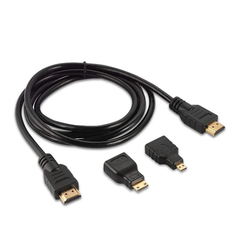 Nowy Adapter Mini HDMI kompatybilny Micro HDMI 1.5m 4K kabel HD, nadaje się do PS3 HDTV DVD XBOX PC Pro