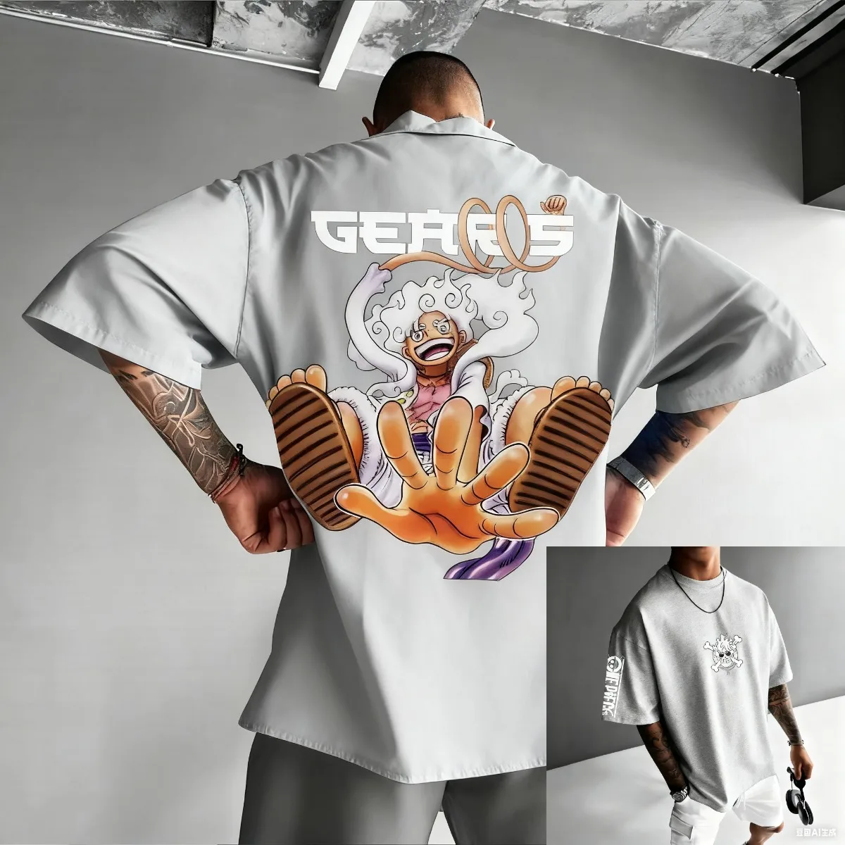 

One Piece 2025 Новая популярная винтажная мужская футболка большого размера, женская футболка, летняя одежда Y2k, модная повседневная футболка с графическим принтом аниме, топ