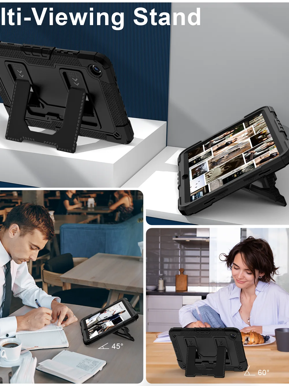Etui na tablet Samsung Galaxy Tab A11 Plus 2025 11.0 cala SM-X230 SM-X235, odporne na wstrząsy, z wielofunkcyjną podstawką, futerał ochronny. — zdjęcie produktu 7