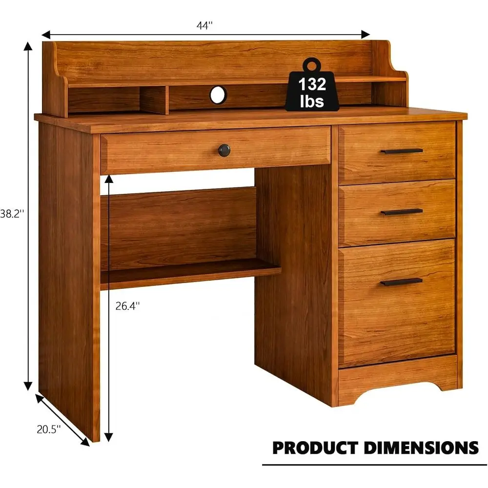 مكتب كمبيوتر مع أدراج للمساحات الصغيرة، مكتب خشبي مع خزانة ملفات وحامل شاشة، مكاتب مكتبية طاولة دراسة للكتابة لـ B