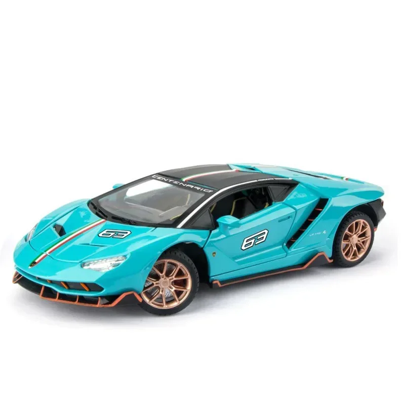 1:24 Lamborghini LP770-4 High Simulation Diecast Metal Alloy Model car Pull Back Sound Light Car Children Gift Collection