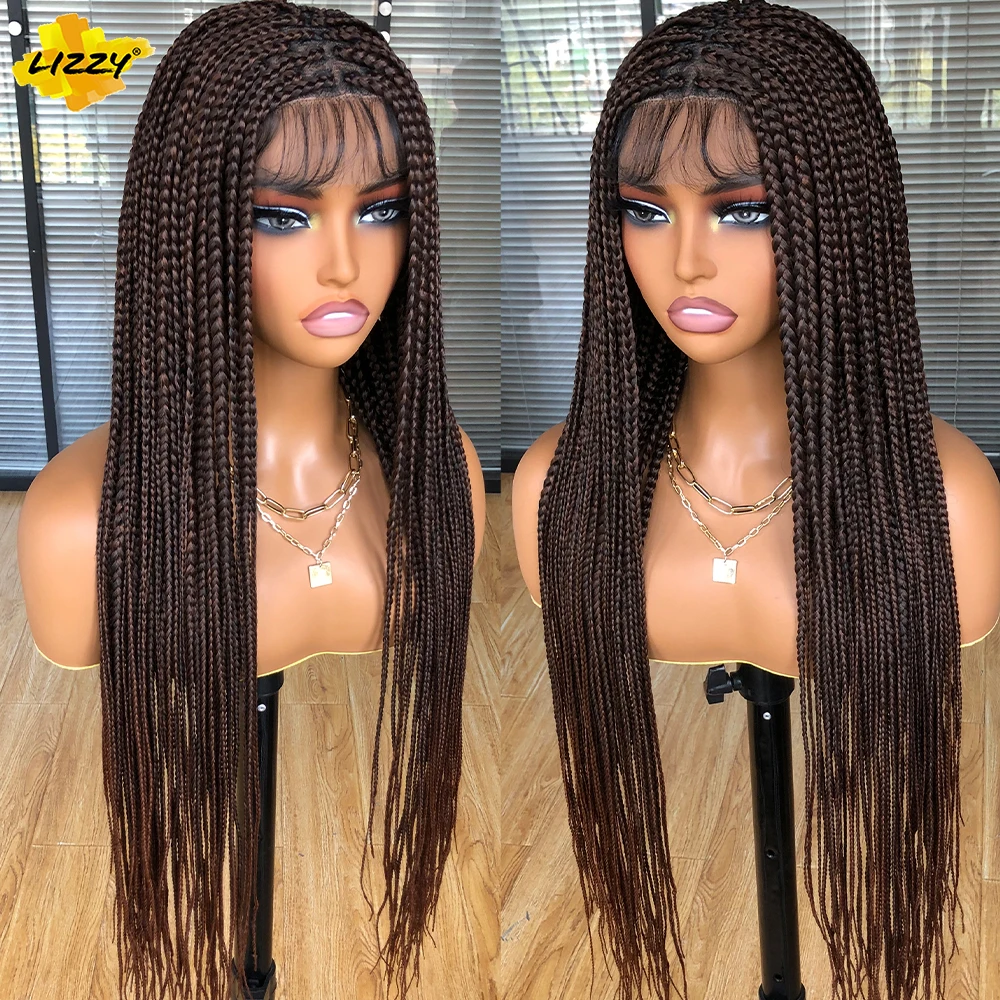 

36 Inch Full Lace Braid Wig For Black Women Synthetic With Baby Hair HD Lace Twist Box Braid Wig Everyday Cosplay Wig LIZZZY