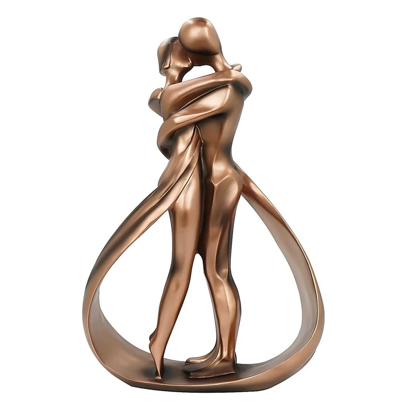 

Affectionate Couples Embrace Kiss Romantic Couple Art Dancing Sculpture, Anniversary Wedding Statue Abstract Ornament