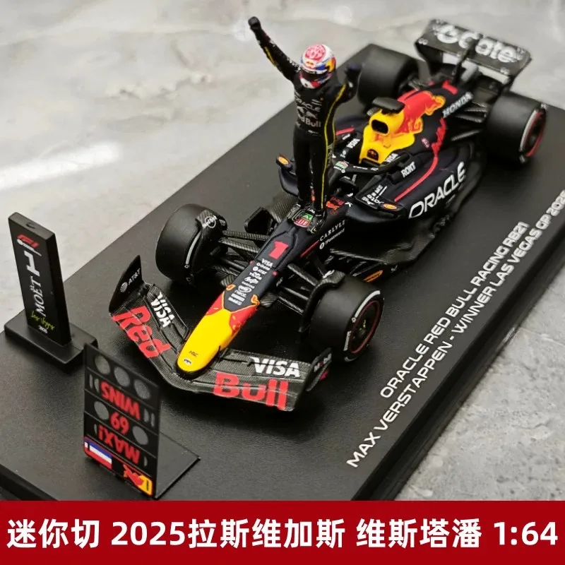 Minichamps 2025 Las Vegas GP Oracle 1/64 Red Bull RB21 Max Verstappen Winner Special Edition Diecast Car Model Resion Car Gift
