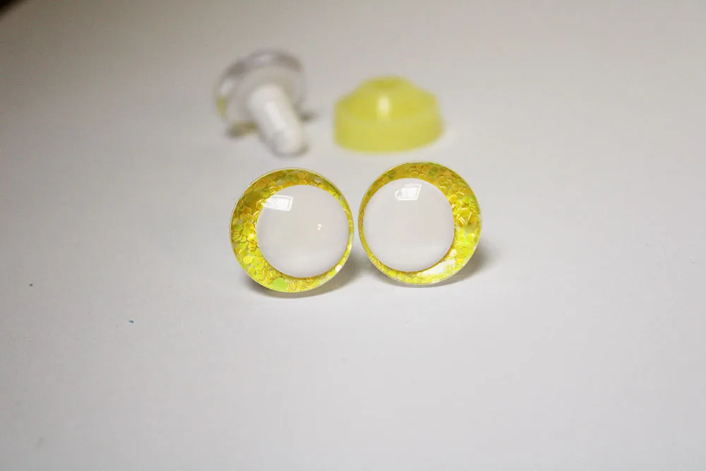 20 Stück Masckaszem 14 mm bis 35 mm weiße Pupillen, 3D-komische, runde Glitzer-Spielzeugaugen mit harter Unterlegscheibe für Plüschpuppen – HC10 – Detail 13