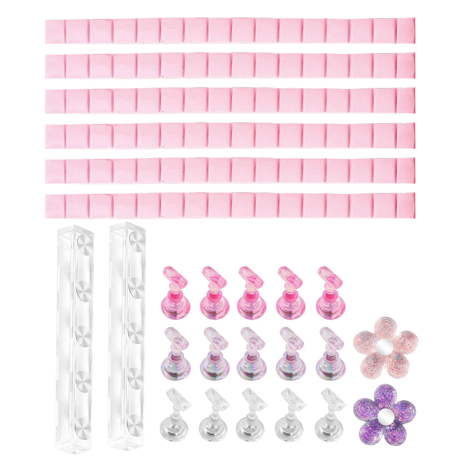 

1Set Nail Art Practice Base Fake Nail Holder Manicure Stand Stable Support for Salon Training Display Press on Nails Holder