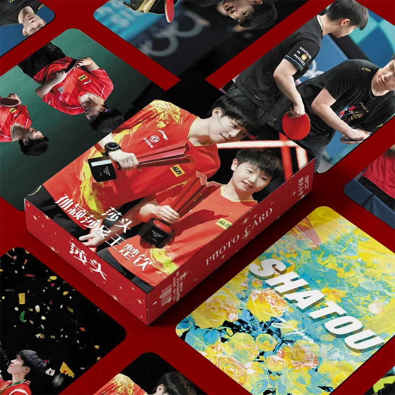 55pcs/Box China Table Tennis Player Wang Chuqin Sun Yingsha  Mini Card Laser Lomo Wallet Card