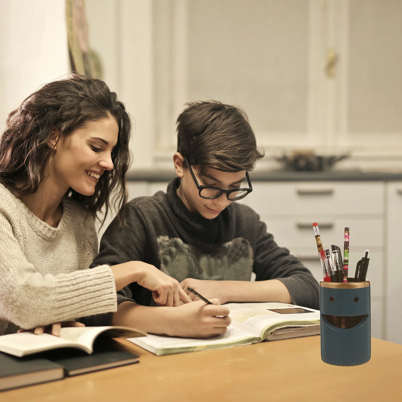 Suporte de caneta multiuso escritório adorável marca organizador lápis desktop recipiente útil