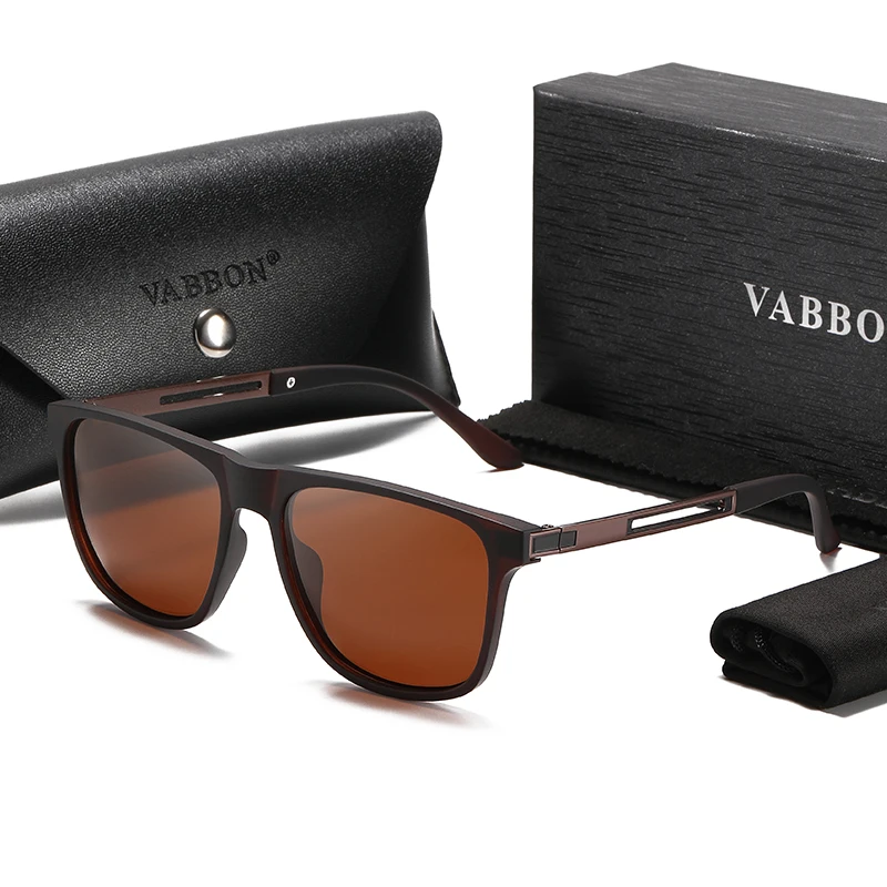 Vabbon نظارات شمسية بإطار مربع جديد مستقطبة واقية من الشمس للرجال نظارات شمسية عصرية خارجية مضادة للأشعة فوق البنفسجية للقيادة وصيد الأسماك، هدية راقية 1106