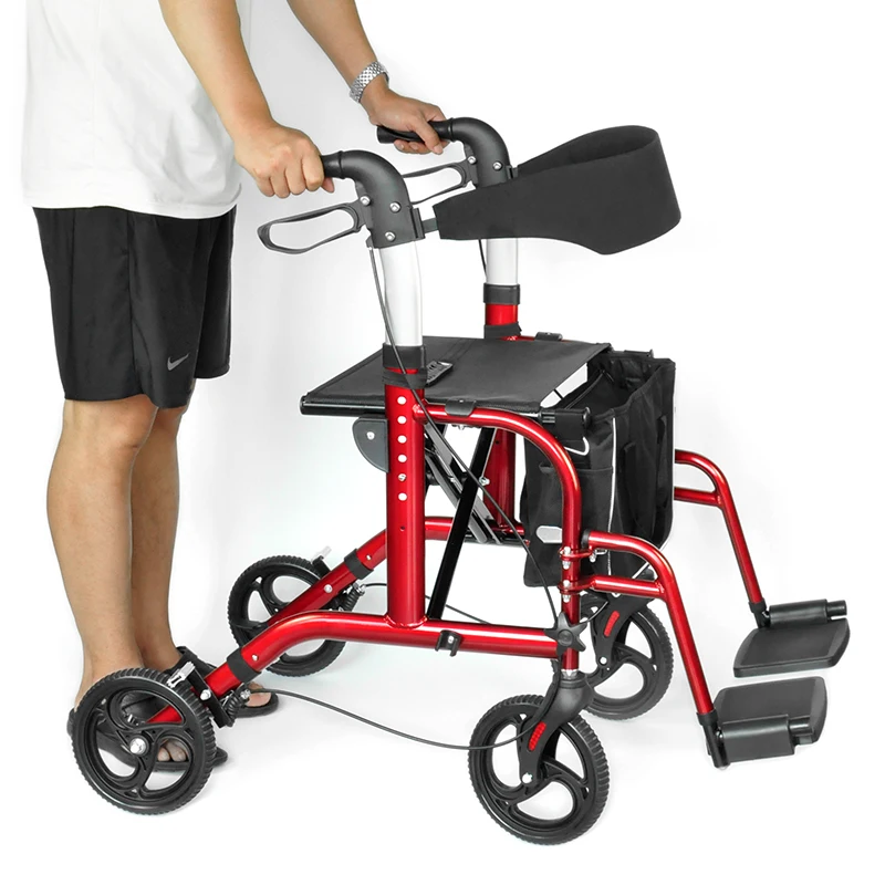 BQ1001A Senior High Quality Aluminium Durable Adjustable Adult Rollator Walker For Elderly