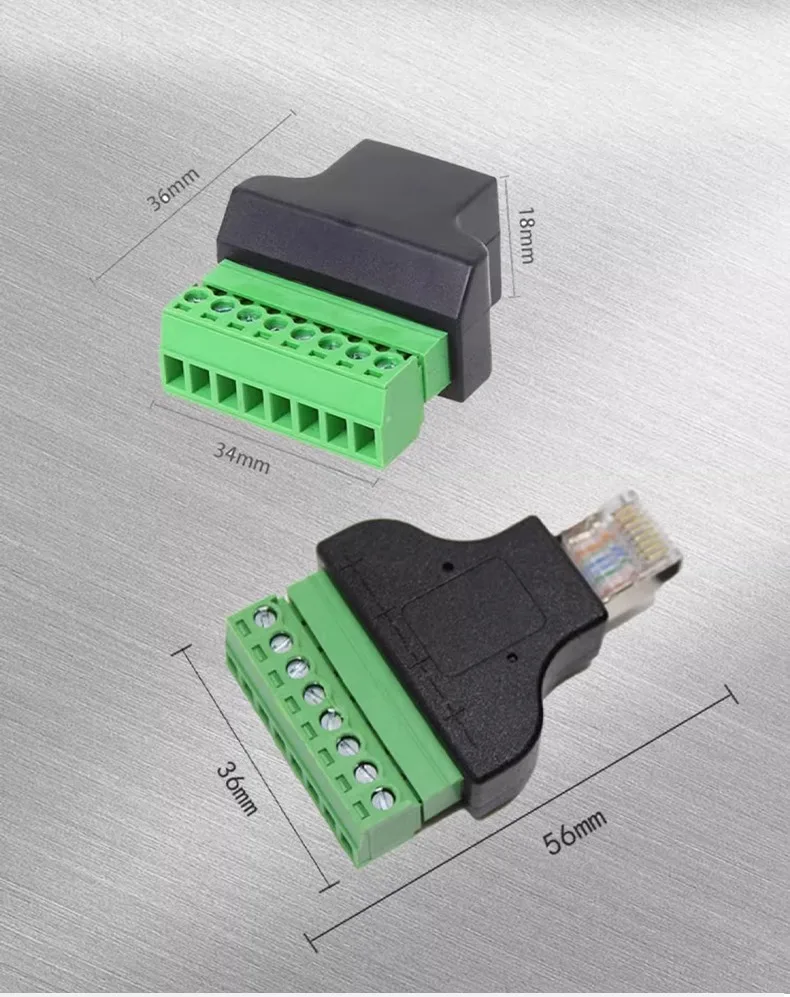 Rj45 to screw terminal Block 8p connector ethernet rj45 Male Female to 8 pin screw terminal network adapter cable for CCTV DVR