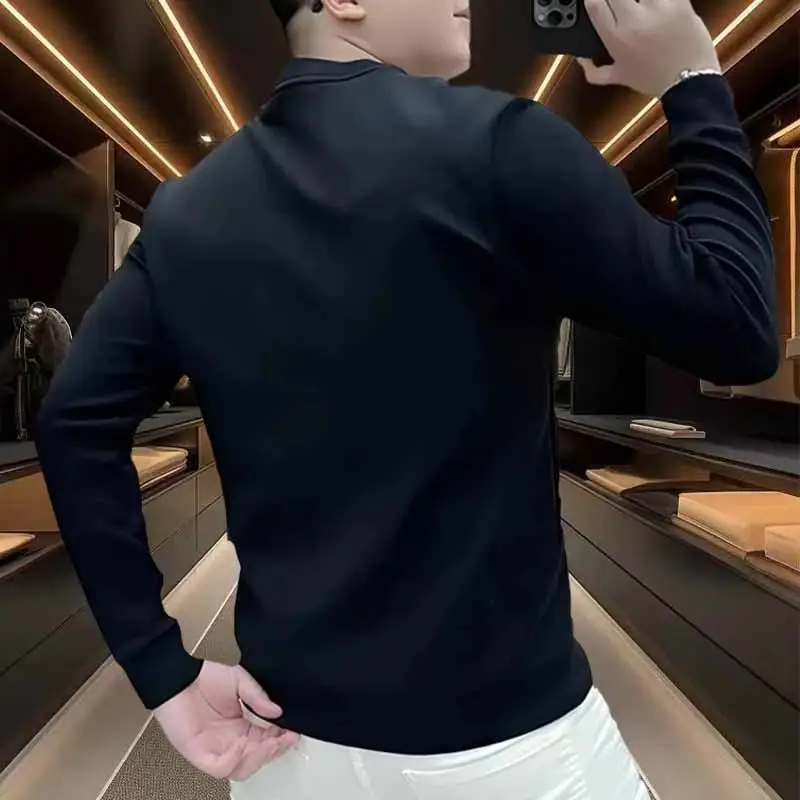 American Versatile Long-sleeved Sweatshirt for Men Casual Personality Handsome Fashion Round Neck Top Slim Trendy Print