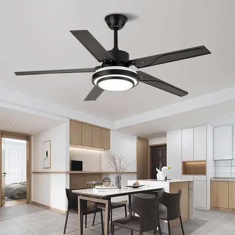 대형 미국 스타일 풍력 터빈 선풍기, 거실, 침실, 식당, 리모컨 펜던트 조명, LED 선풍기 조명