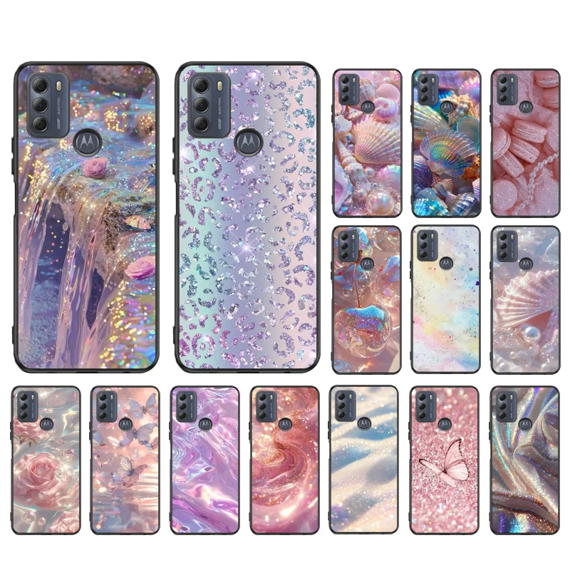 Glitter Pink Aesthetic Phone Case ForMoto Edge 50 40 Pro Edge 40 30 Ultra Neo Fusion G Power G Stylus G Play E32 E20 E40